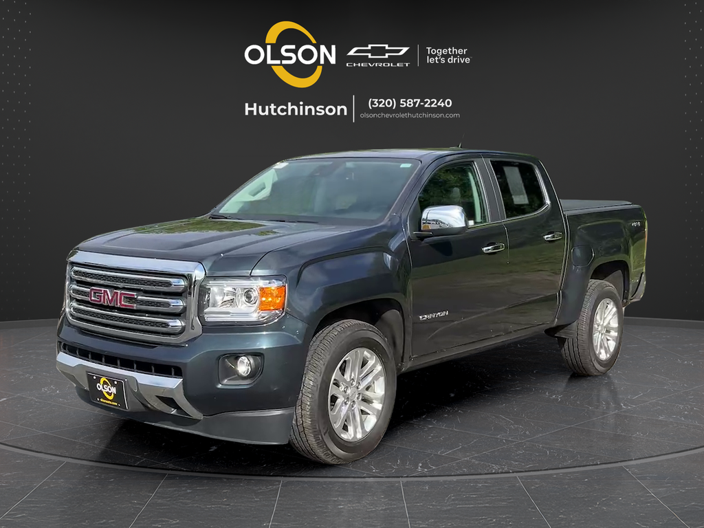 Dark Slate Metallic 2018 GMC Canyon SLT Crew Cab 4WD Pickup Truck Four-Wheel Drive 8-Speed Automatic