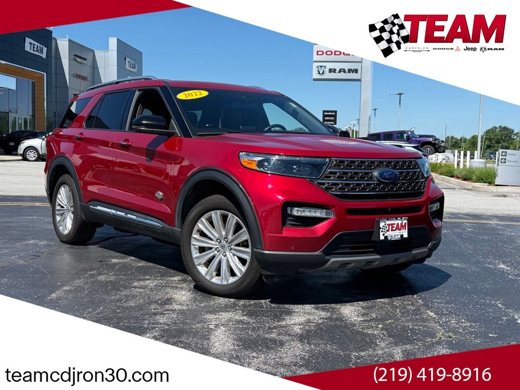 Red Metallic 2022 Ford Explorer SUV / Crossover All-Wheel Drive Automatic
