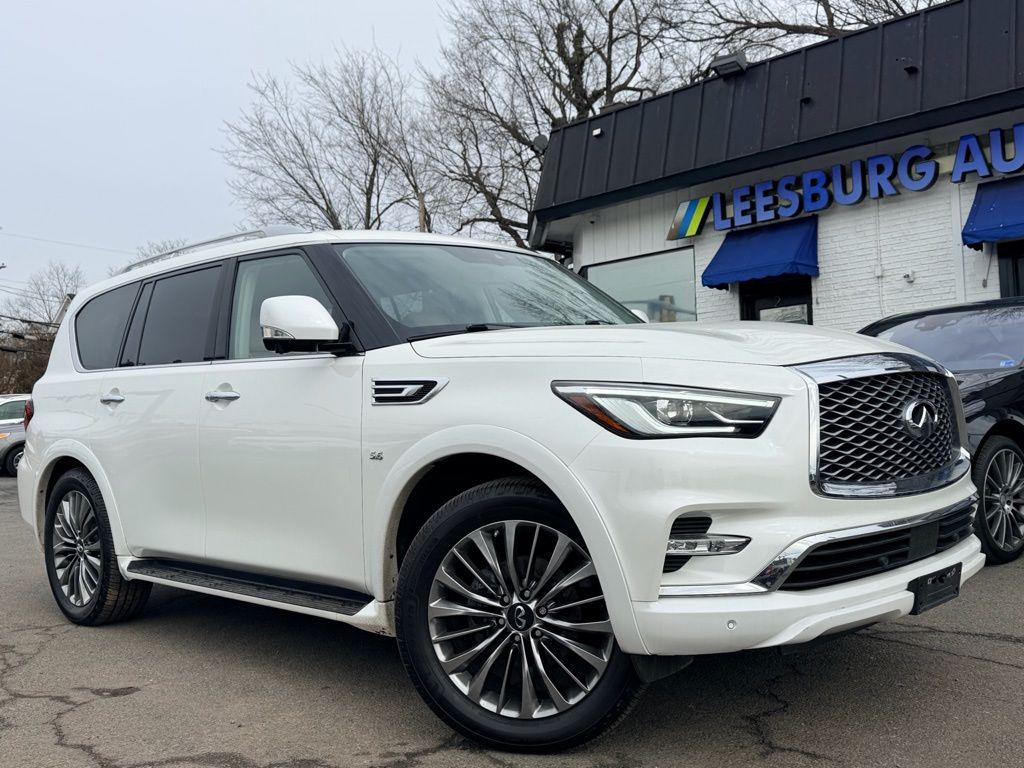 Moonstone White 2018 INFINITI QX80 4WD SUV / Crossover All-Wheel Drive 7-Speed Automatic