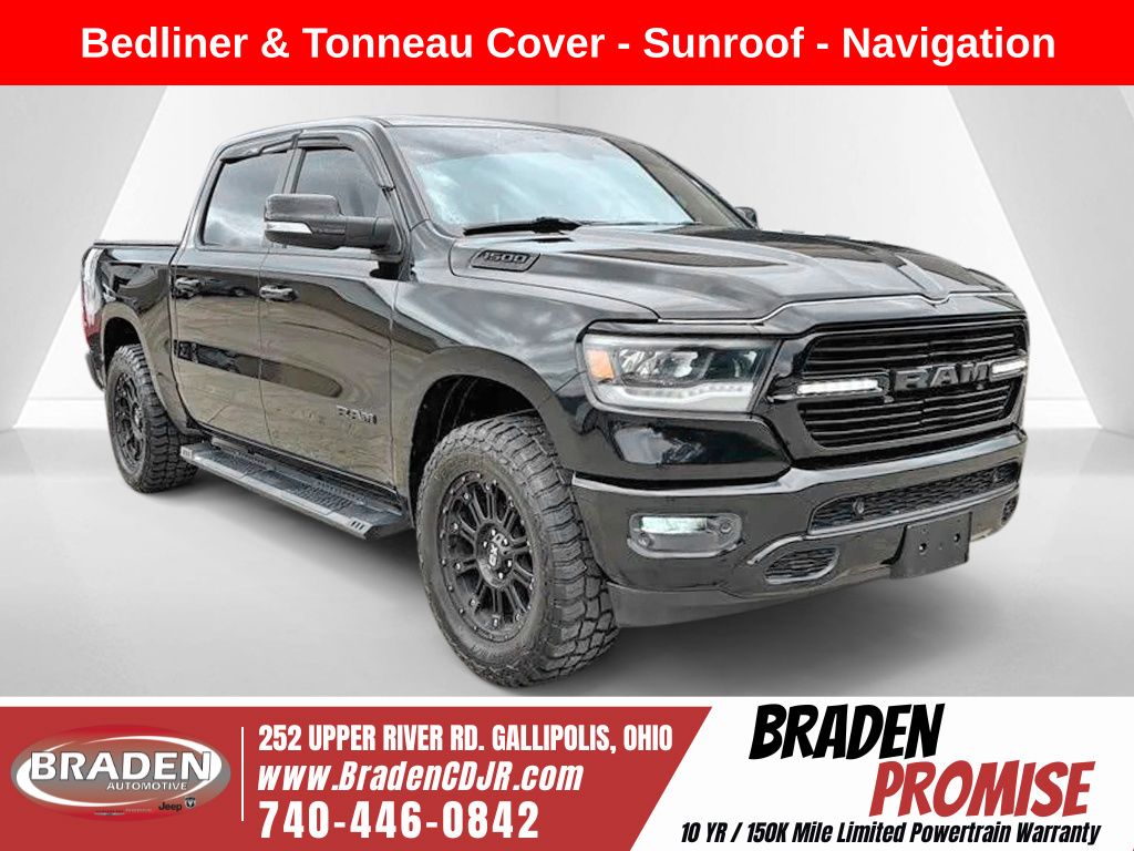 Diamond Black Crystal Pearlcoat 2019 RAM 1500 Pickup Truck Four-Wheel Drive 8-Speed Automatic