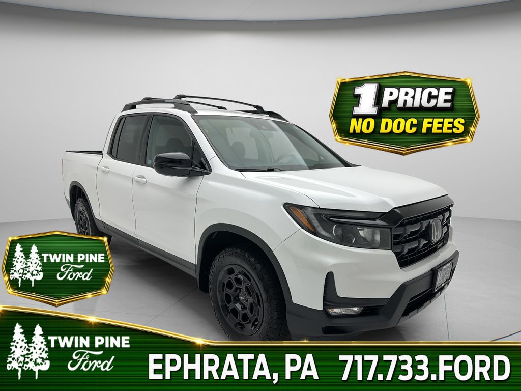 Platinum White Pearl 2025 Honda Ridgeline Pickup Truck All-Wheel Drive 9-Speed Automatic