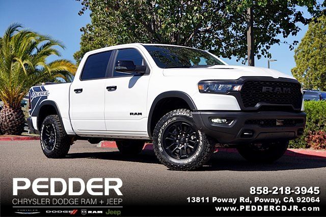 Bright White Clearcoat 2026 RAM 1500 Rebel Crew Cab 4WD Pickup Truck Four-Wheel Drive 8-Speed Automatic