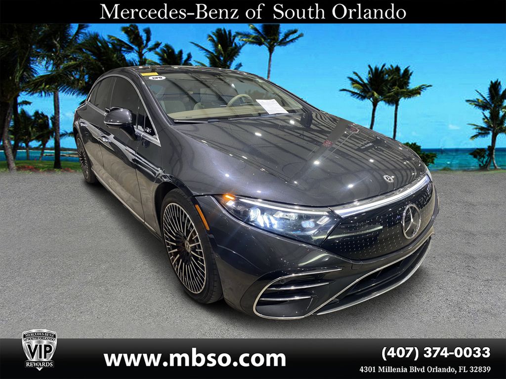 Graphite Gray Metallic 2023 Mercedes-Benz EQS Sedan All-Wheel Drive 1-Speed Automatic