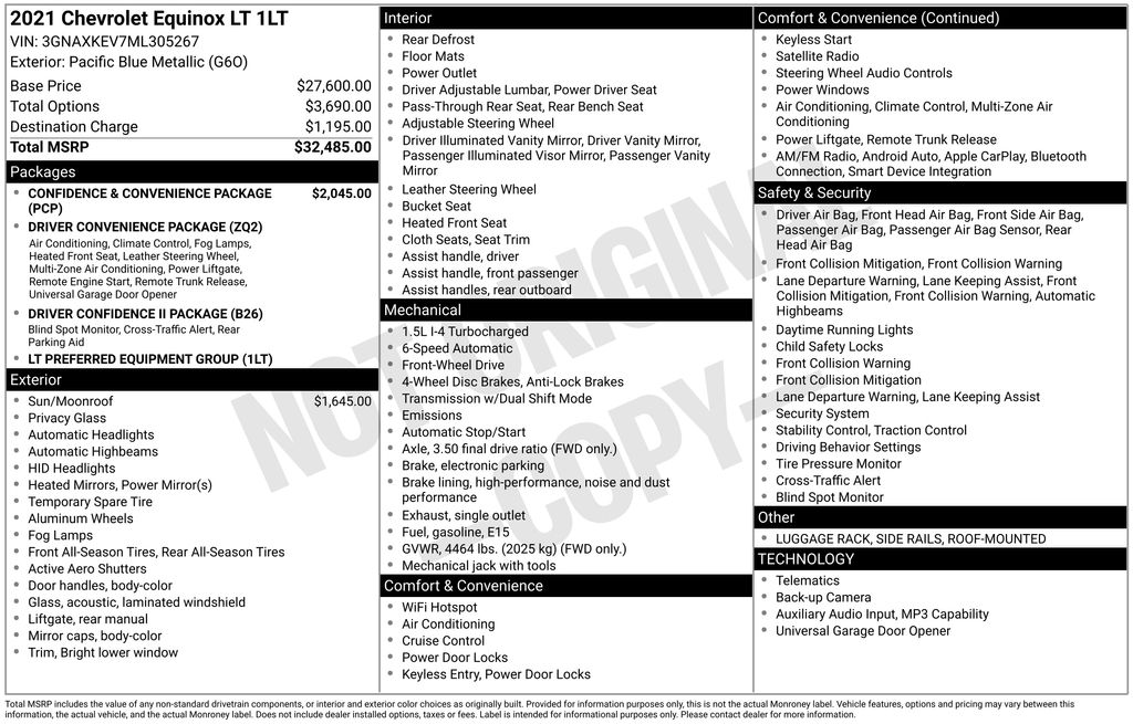 used 2021 Chevrolet Equinox car, priced at $16,400