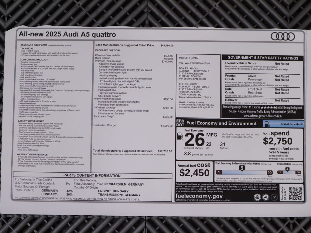 2025 Audi A5 Premium 9