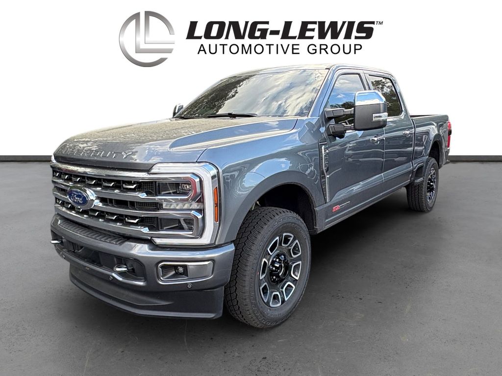 Gray Metallic 2024 Ford F-250 Super Duty Platinum Crew Cab 4WD Pickup Truck Four-Wheel Drive Automatic