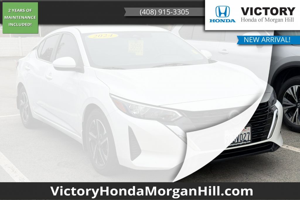Aspen White Tricoat 2024 Nissan Sentra Sedan Front-Wheel Drive Continuously Variable Transmission