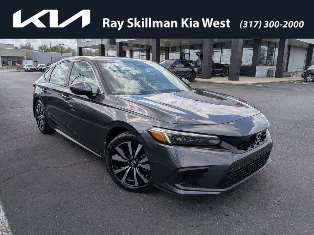 Gray 2024 Honda Civic Hatchback EX-L FWD Hatchback Front-Wheel Drive Continuously Variable Transmission