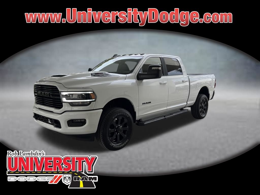Bright White Clearcoat 2024 RAM 2500 Laramie Crew Cab 4WD Pickup Truck Four-Wheel Drive 8-Speed Automatic