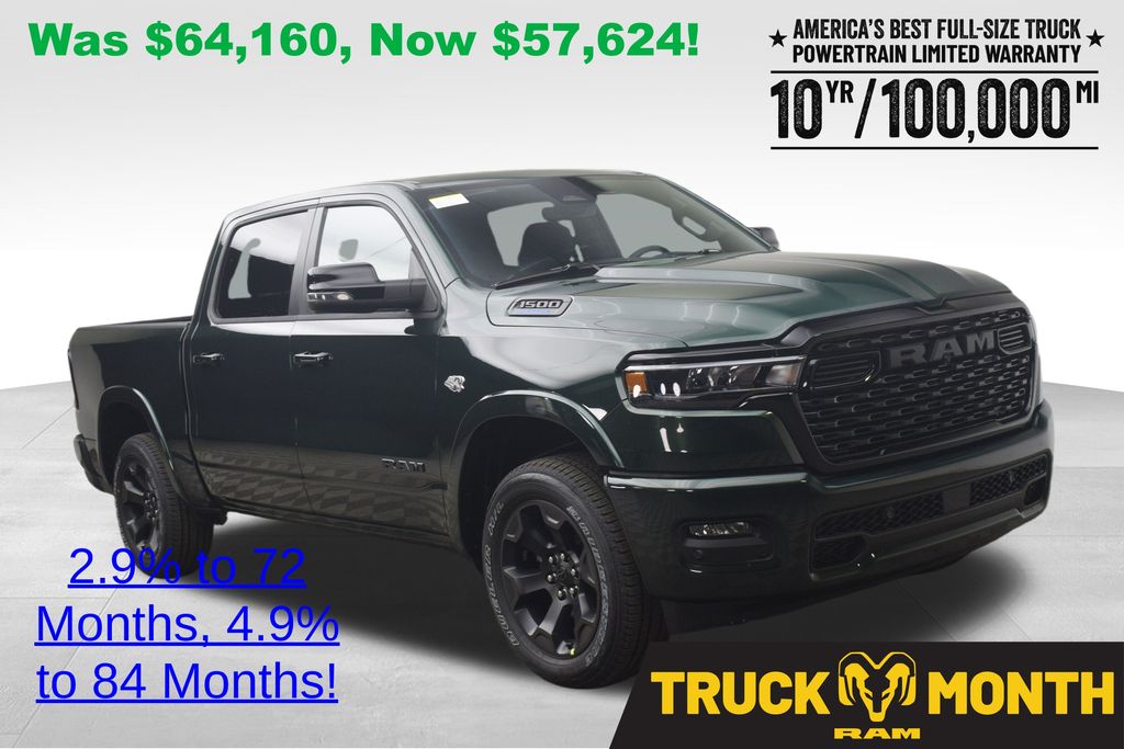 Serrano Green Metallic 2026 RAM 1500 Big Horn Crew Cab 4WD Pickup Truck Four-Wheel Drive 8-Speed Automatic