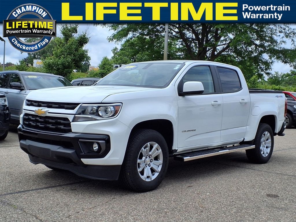 Summit White 2021 Chevrolet Colorado Pickup Truck Four-Wheel Drive 8-Speed Automatic