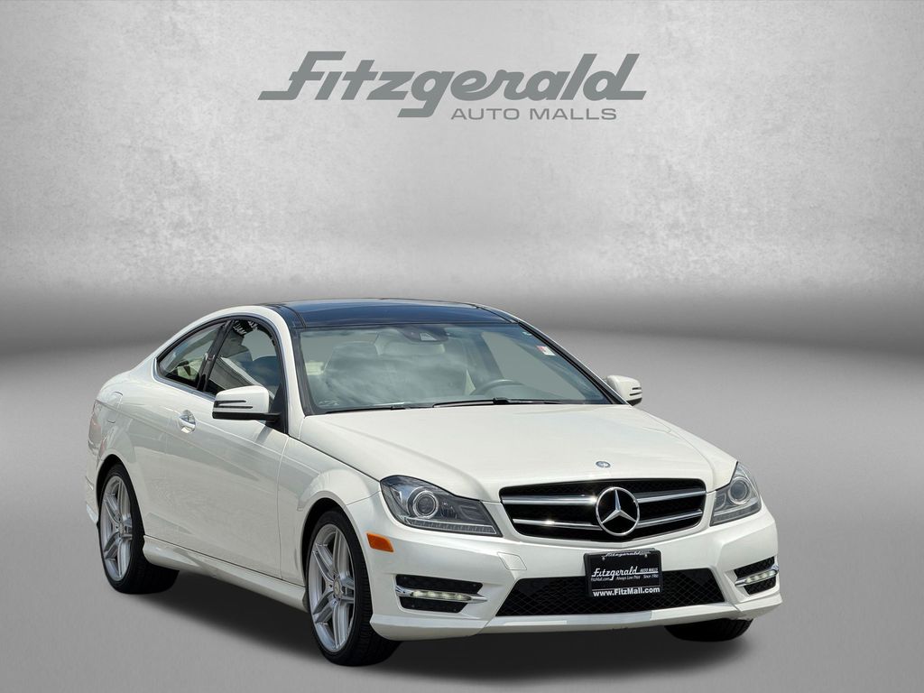 White 2014 Mercedes-Benz C-Class Coupe Rear-Wheel Drive 7-Speed Automatic
