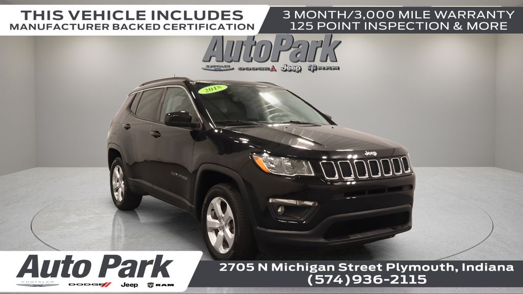 Diamond Black Crystal Pearlcoat 2018 Jeep Compass SUV / Crossover Four-Wheel Drive 9-Speed Automatic