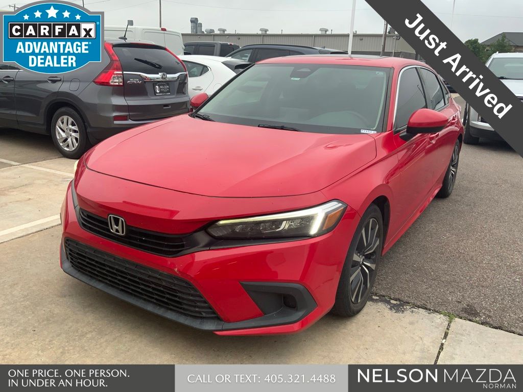Red 2022 Honda Civic EX FWD Sedan Front-Wheel Drive Continuously Variable Transmission