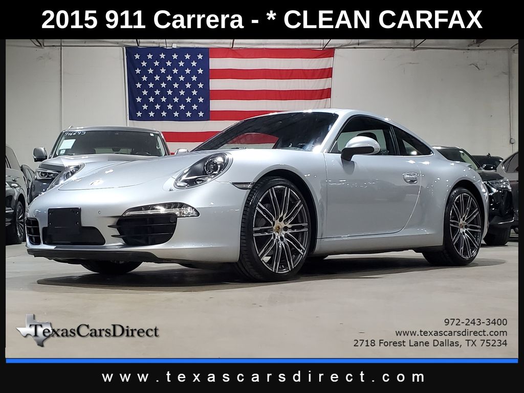 Rhodium Silver Metallic 2015 Porsche 911 Coupe Rear-Wheel Drive 7-Speed Automatic
