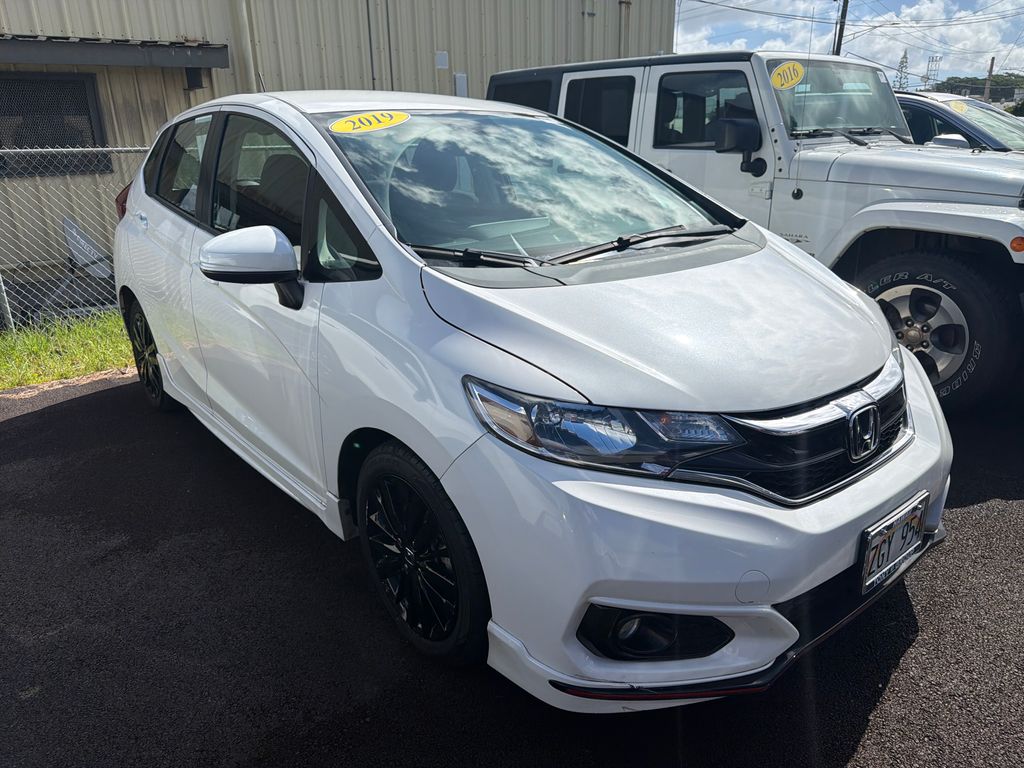 White 2019 Honda Fit Hatchback Front-Wheel Drive Continuously Variable Transmission