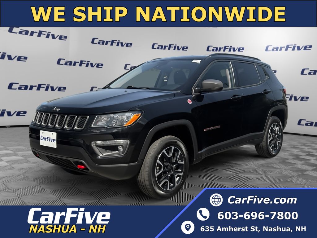 Diamond Black Crystal Pearlcoat 2021 Jeep Compass SUV / Crossover Four-Wheel Drive 9-Speed Automatic