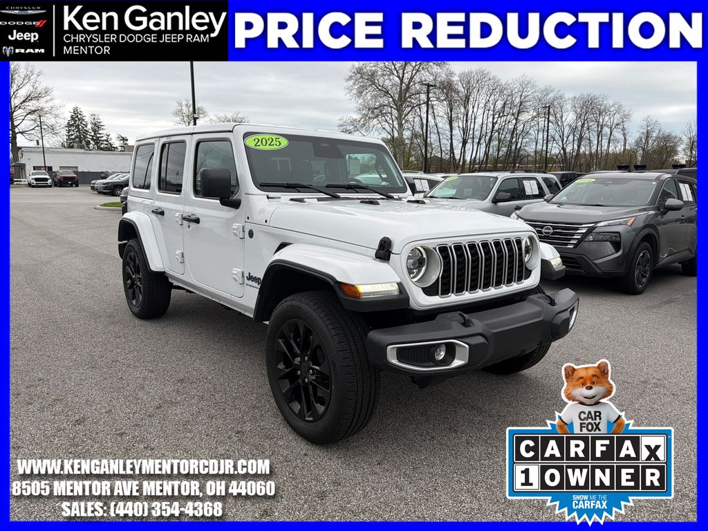 Bright White Clearcoat 2025 Jeep Wrangler 4xe Sahara 4WD SUV / Crossover Four-Wheel Drive 8-Speed Automatic