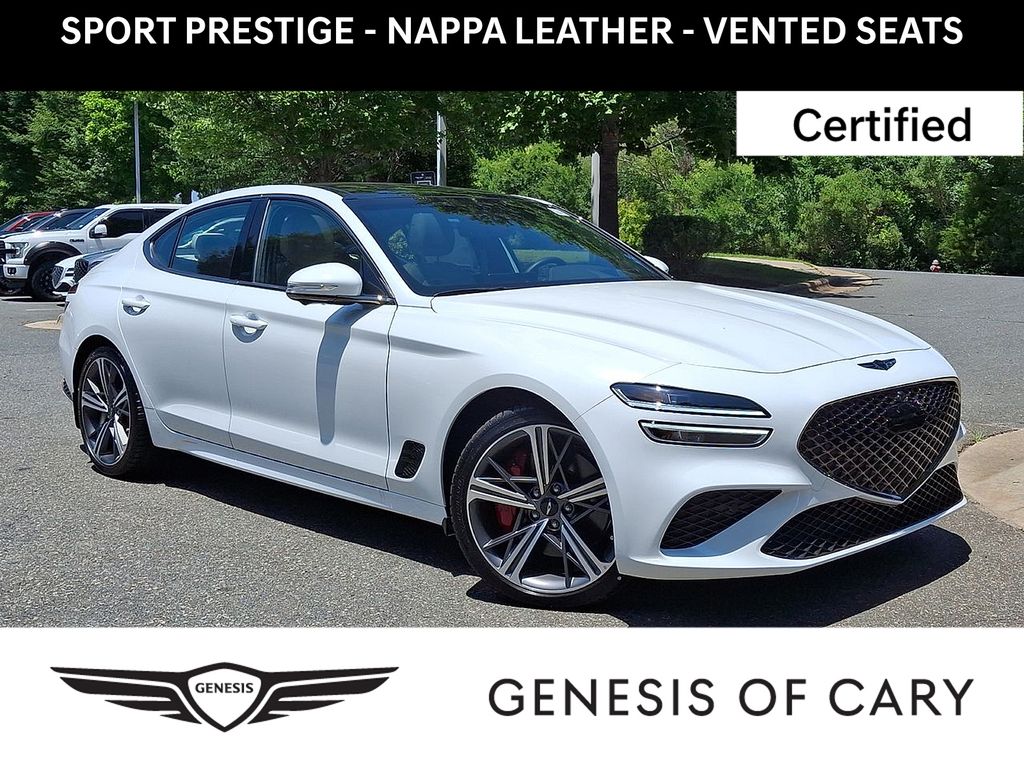 Uyuni White 2025 Genesis G70 3.3T Sport Prestige RWD Sedan Rear-Wheel Drive 8-Speed Automatic