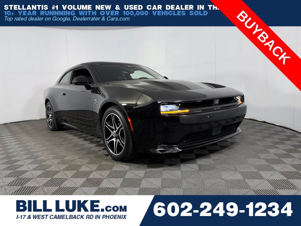 Diamond Black Crystal Pearlcoat 2025 Dodge Charger Daytona R/T AWD Coupe All-Wheel Drive 1-Speed Automatic