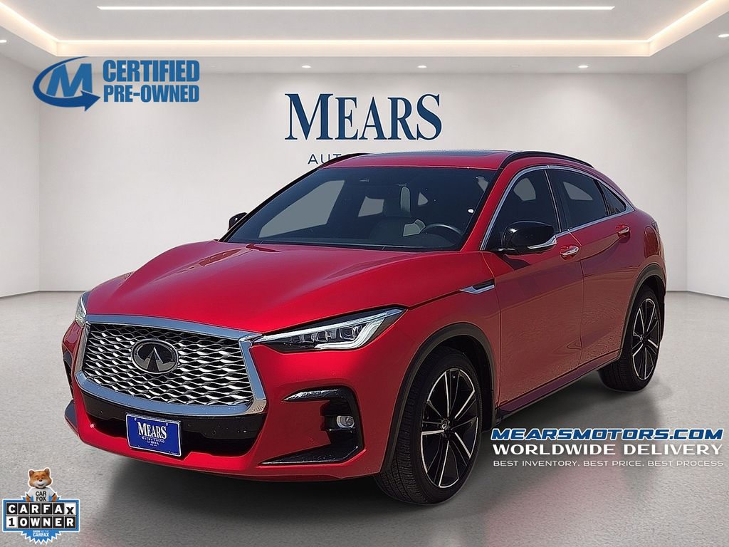 Dynamic Sunstone Red 2023 INFINITI QX55 Essential AWD SUV / Crossover All-Wheel Drive Continuously Variable Transmission