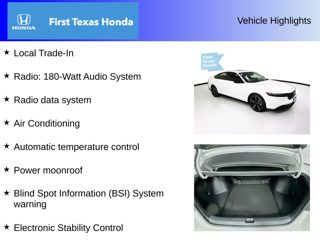 Used Car 2025 Honda Accord Hybrid  Sport For Sale Under $30,000 In Austin, Texas