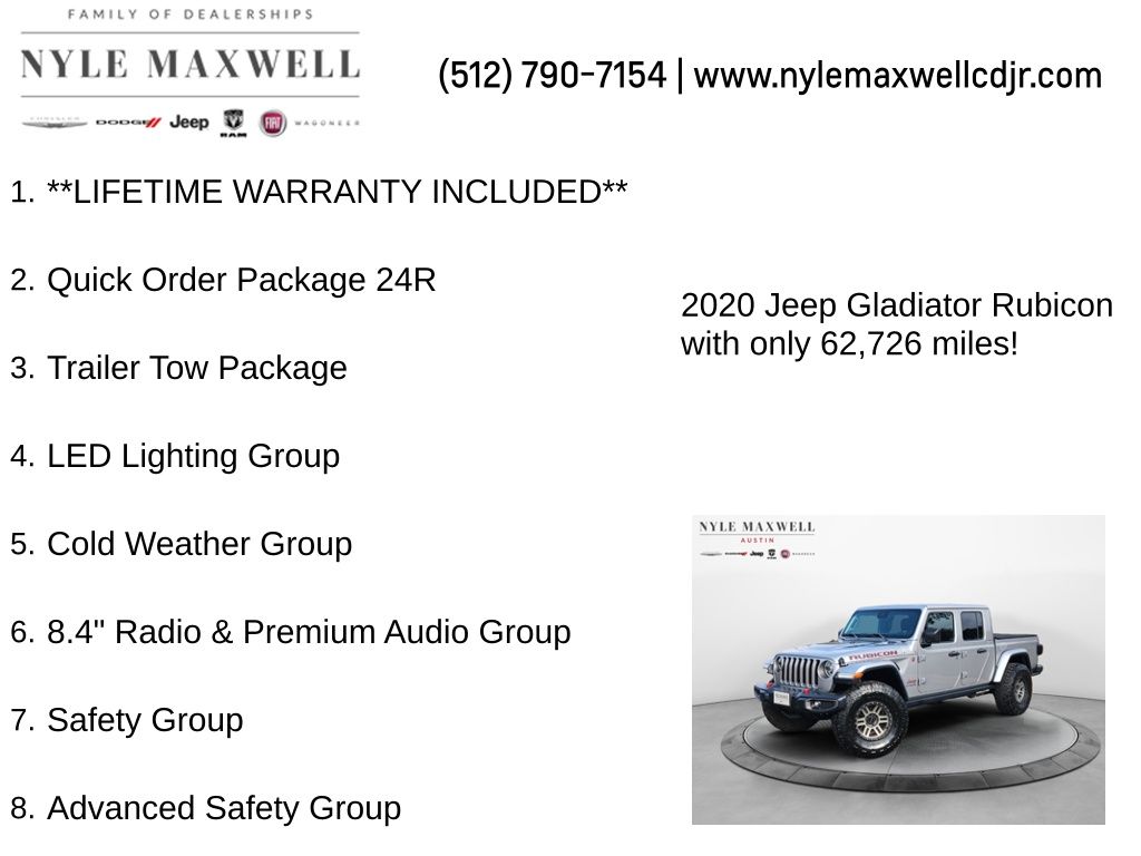 Used Car 2020 Jeep Gladiator  Rubicon For Sale Under $35,000 In Austin, Texas