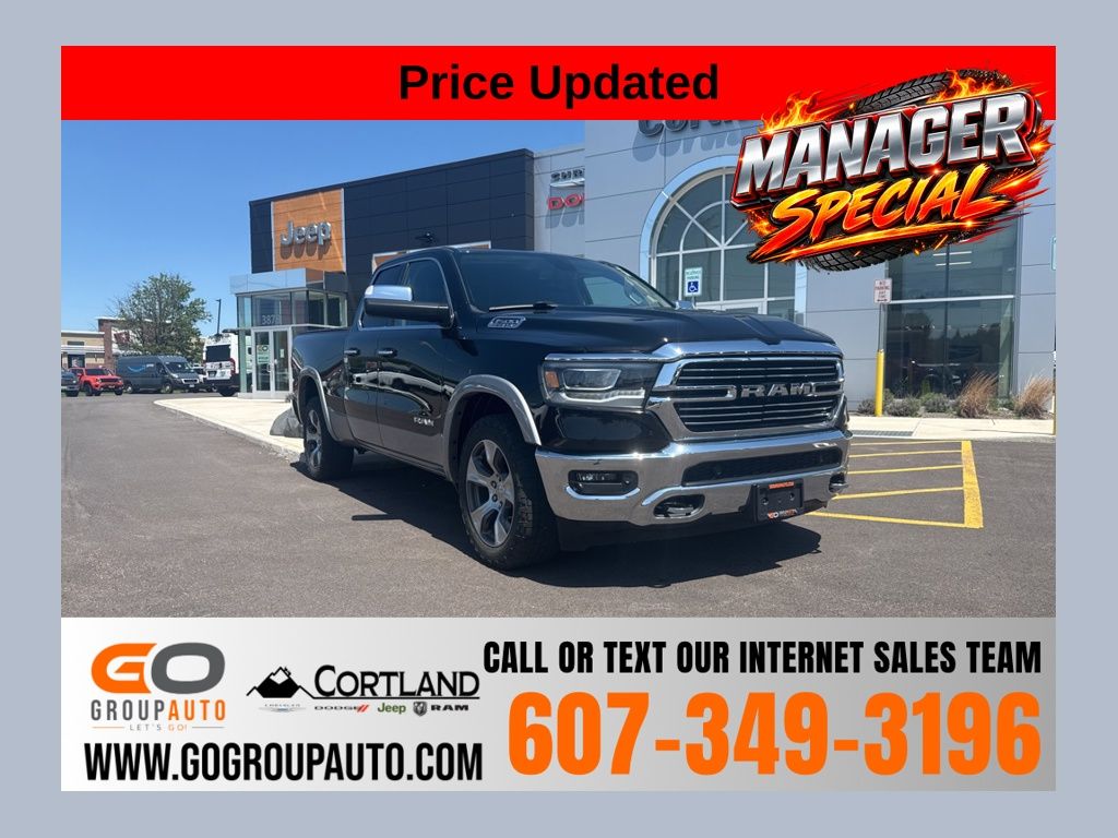 Diamond Black Crystal Pearlcoat 2020 RAM 1500 Pickup Truck Four-Wheel Drive 8-Speed Automatic