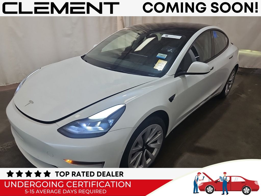 Pearl White Multi-Coat 2022 Tesla Model 3 RWD Sedan Rear-Wheel Drive 1-Speed Automatic