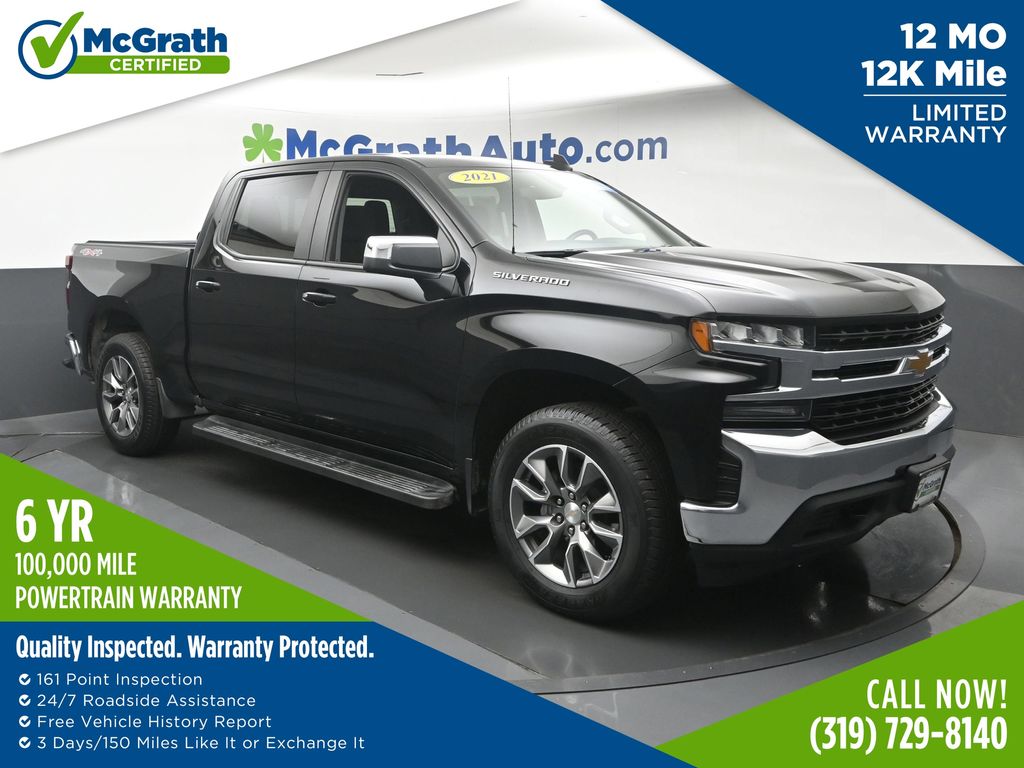 Black 2021 Chevrolet Silverado 1500 Pickup Truck Four-Wheel Drive 8-Speed Automatic