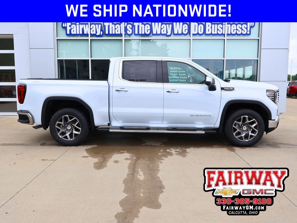 Glacier White Tricoat 2026 GMC Sierra 1500 SLT Crew Cab 4WD Pickup Truck Four-Wheel Drive Automatic
