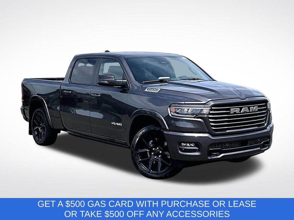 Gray (Granite Crystal Metallic Clearcoat) 2026 RAM 1500 Laramie Crew Cab 4WD Pickup Truck Four-Wheel Drive 8-Speed Automatic