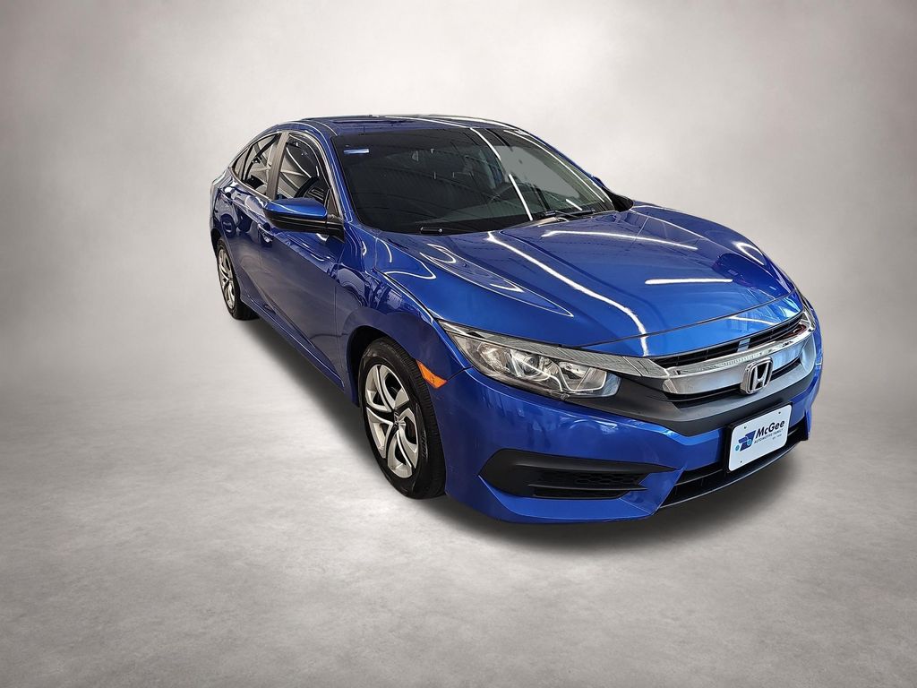 Aegean Blue Metallic 2016 Honda Civic LX Sedan Front-Wheel Drive Continuously Variable Transmission