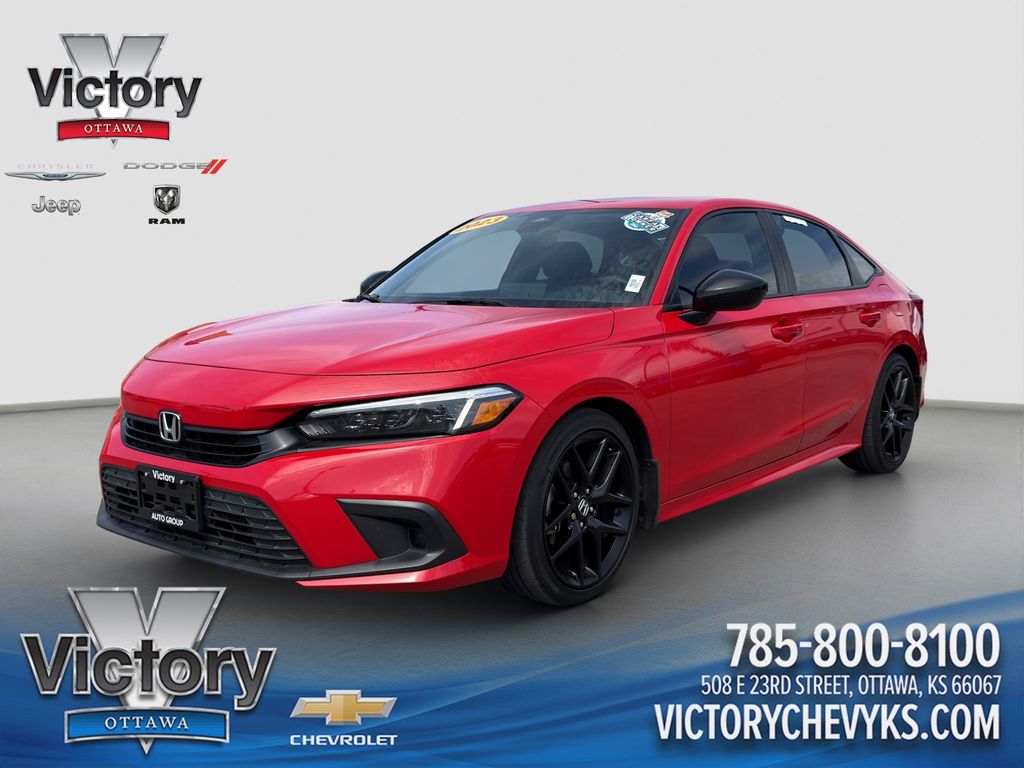 Red 2023 Honda Civic Sedan Front-Wheel Drive Continuously Variable Transmission