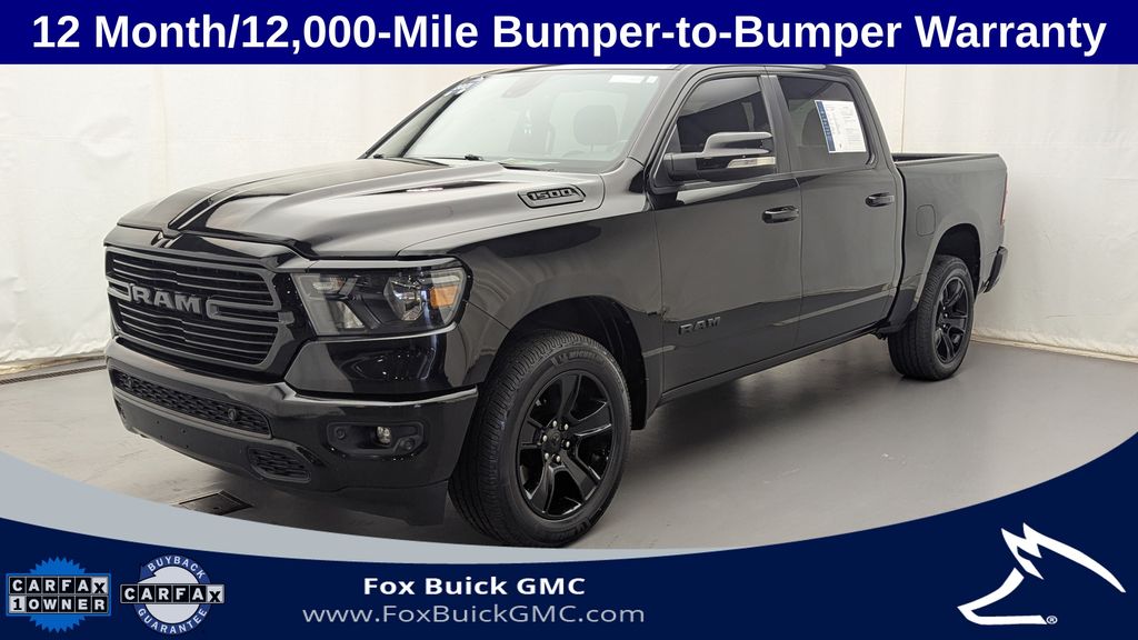 Diamond Black Crystal Pearlcoat 2021 RAM 1500 Pickup Truck Four-Wheel Drive 8-Speed Automatic