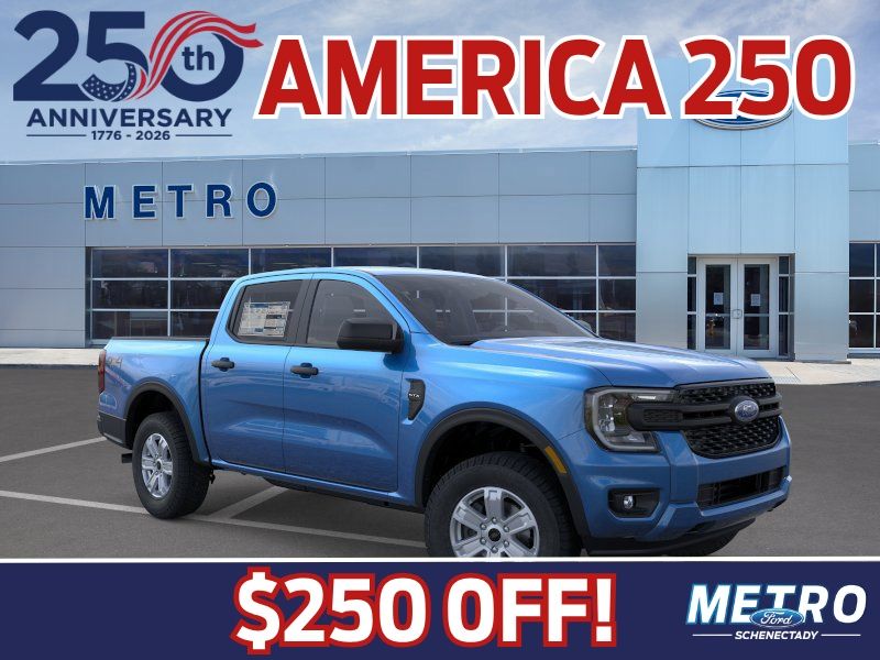 Velocity Blue Metallic 2025 Ford Ranger XL SuperCrew 4WD Pickup Truck Four-Wheel Drive Automatic