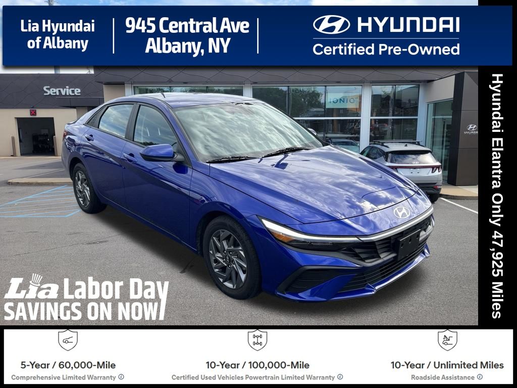 Intense Blue 2024 Hyundai Elantra Sedan Front-Wheel Drive Continuously Variable Transmission