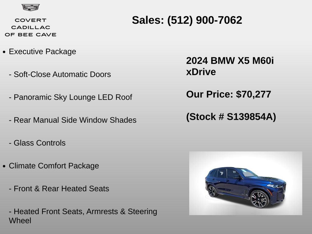 Used Car 2024 Bmw X5  M60i For Sale Under $80,000 In Austin, Texas