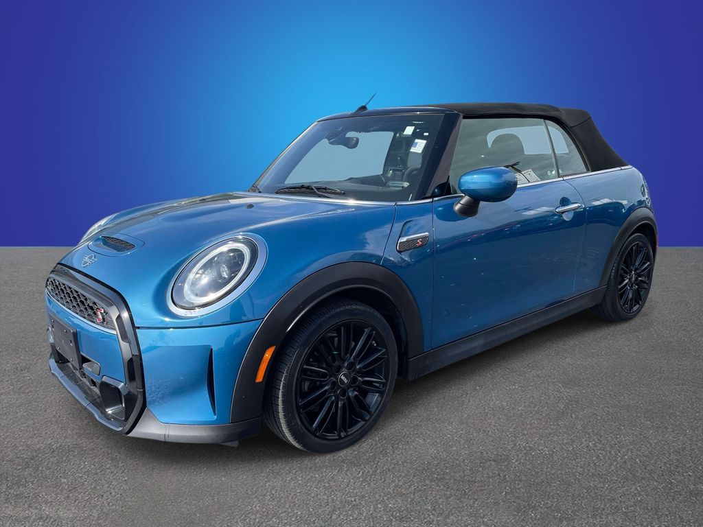 Island Blue Metallic 2022 MINI Cooper S Convertible FWD Convertible Front-Wheel Drive 7-Speed Automatic