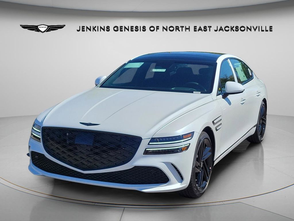 Uyuni White 2026 Genesis G80 3.5T Prestige Black AWD Sedan All-Wheel Drive 8-Speed Automatic