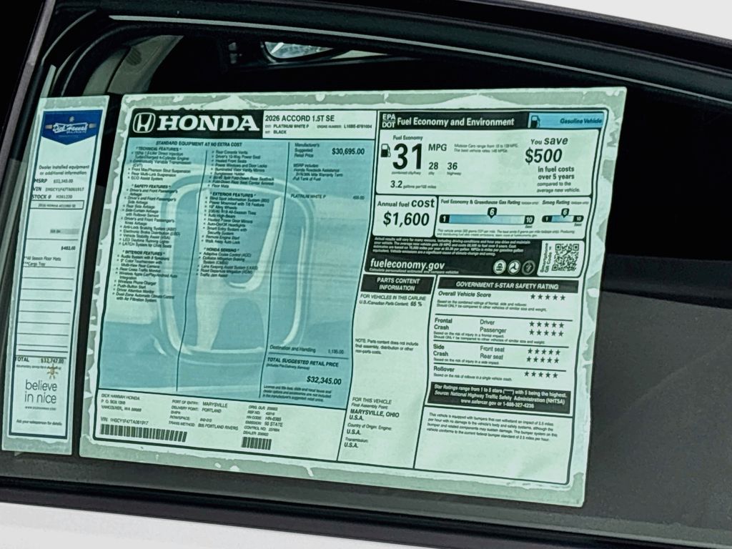 2026 Honda Accord SE