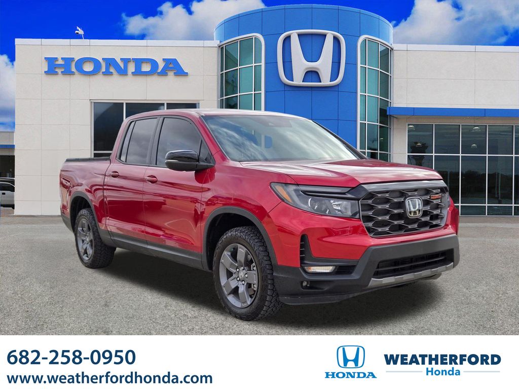 Radiant Red Metallic II 2025 Honda Ridgeline TrailSport AWD Pickup Truck All-Wheel Drive 9-Speed Automatic