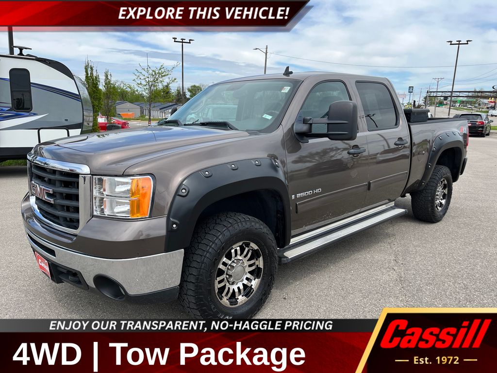 Medium Brown Metallic 2008 GMC Sierra 2500HD SLE1 Crew Cab 4WD Pickup Truck Four-Wheel Drive 6-Speed Automatic Overdrive