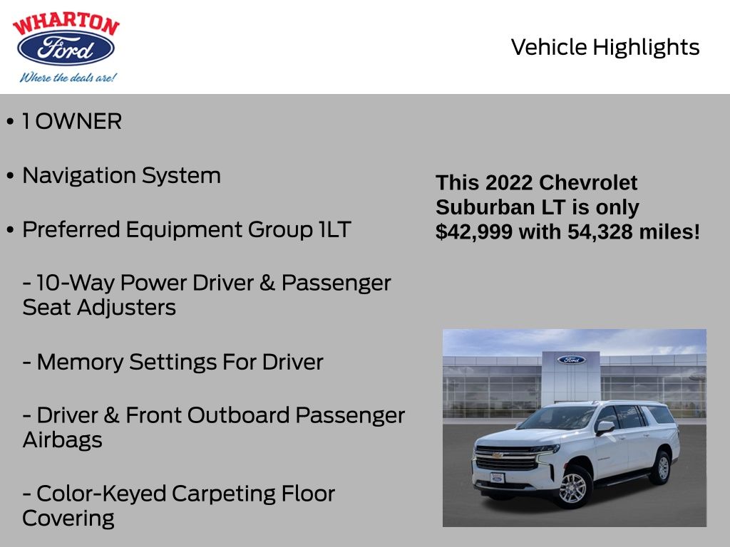 2022 Chevrolet Suburban LT White at Classic Chevrolet Galveston