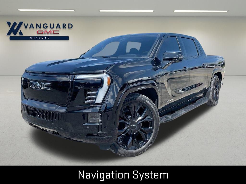 Onyx Black 2025 GMC Sierra EV Denali Crew Cab (Max Range) e4WD Pickup Truck All-Wheel Drive 1-Speed Automatic