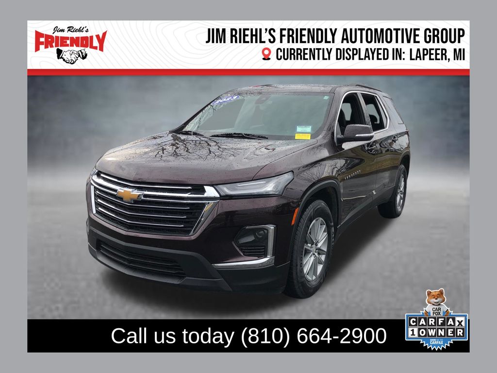 Black Cherry Metallic 2023 Chevrolet Traverse LT Cloth AWD SUV / Crossover Four-Wheel Drive 9-Speed Automatic