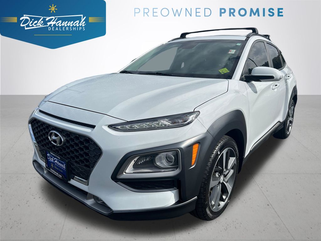 Chalk White 2021 Hyundai Kona SUV / Crossover All-Wheel Drive 7-Speed Automatic