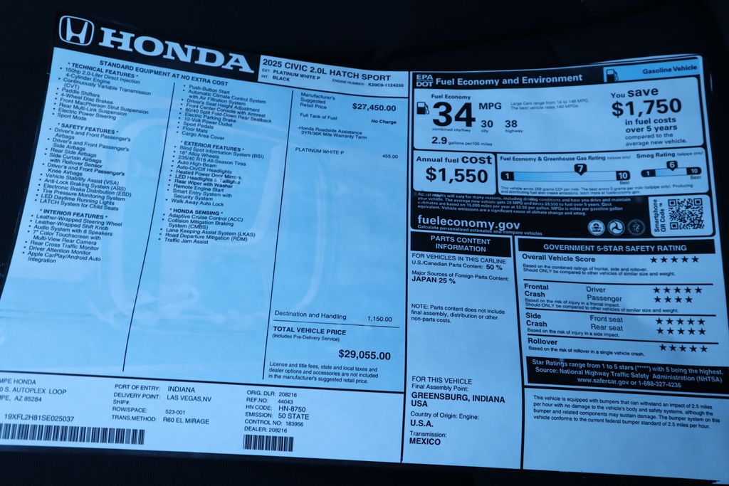2025 Honda Civic Sport 9