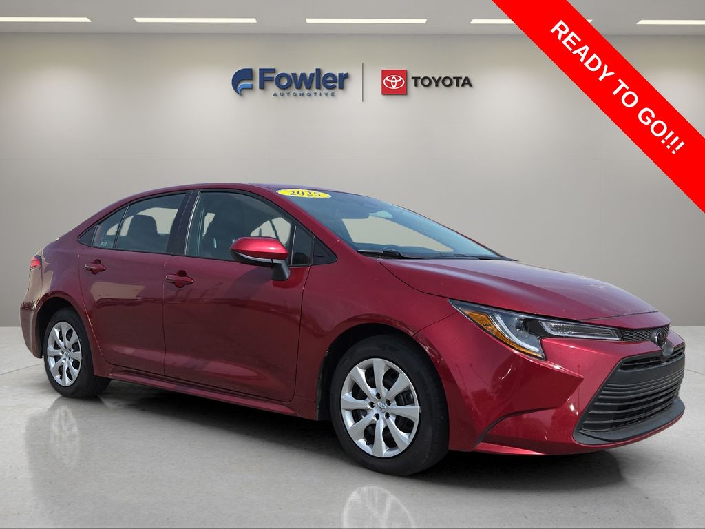 Red (Ruby Flare Pearl) 2025 Toyota Corolla LE FWD Sedan Front-Wheel Drive Continuously Variable Transmission