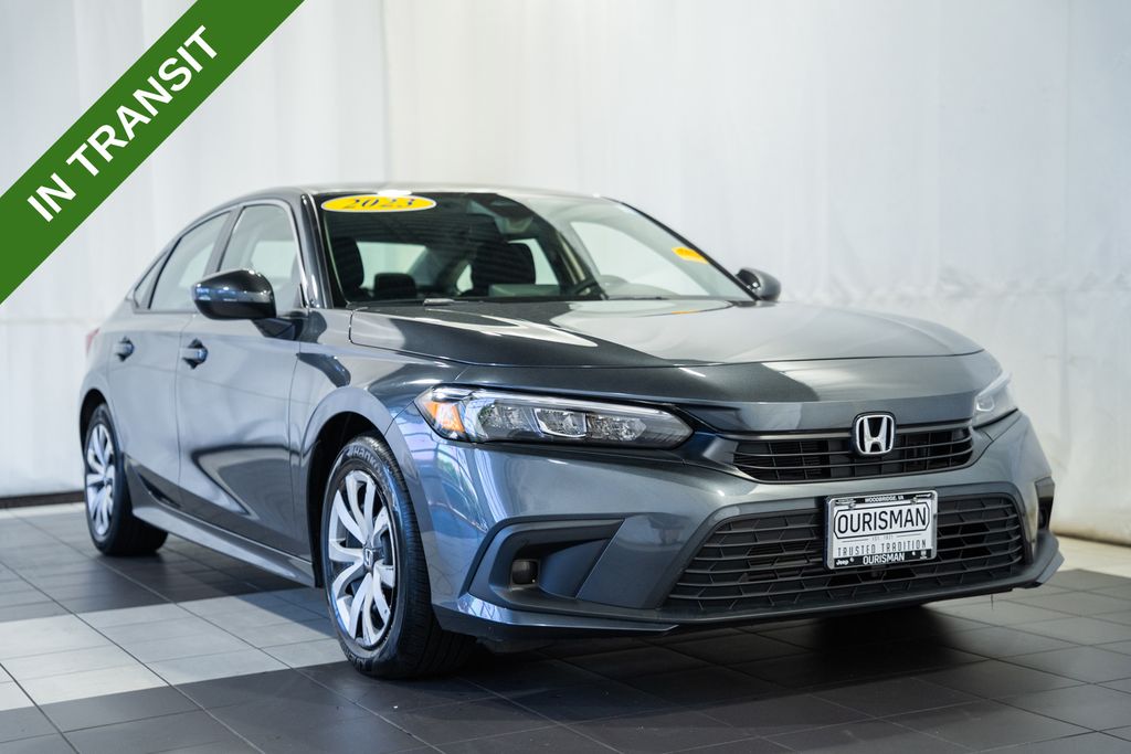 Meteorite Gray Metallic 2023 Honda Civic LX FWD Sedan Front-Wheel Drive Continuously Variable Transmission